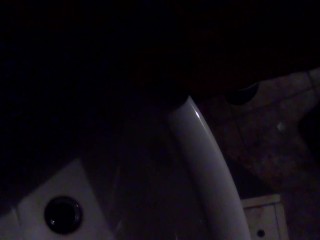 Teen piss in a sink (darkness)