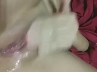 Slutty Latina teen playing with her perfect fat wet pussy