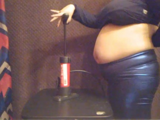 Massive Bike Pump Belly Inflation in Shiny Leggings