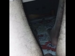 a man in 4 pantyhose collection and red lipstick oil and masturbates while watchingg porn