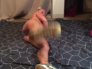 Sexy blonde step daughter workout for step dad