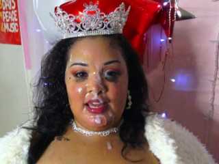 BBW Wins Prom Queen & Gives Sloppy Blowjob To Here BBC and BWC VOTERS! Massive Cumshot Facial!