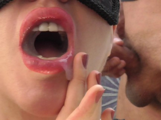 French Temptress Erotic Red Lips Cum in Mouth Compilation