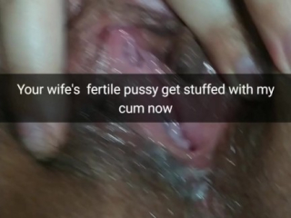 My wife, brings home big creampie in her fertile pussy! [Cuckold. Snapchat]