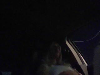 Rubbing my Tits and Pussy in PUBLIC DRIVE THRU