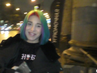 Met a Rainbow girl on the street and fucked her in a hotel ( hairy pussy rainbow )