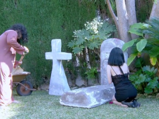 Spanish babe Luzy Miss fucked on a grave by spanish stud Bryan da Ferro