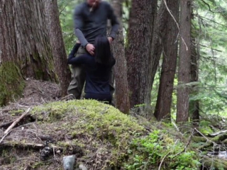 cheating ebony girlfriend fucking in the woods by Mt Rainier. nature porn