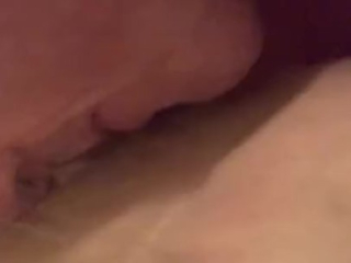 Making my husband clean out my cum filled pussy with both our cream