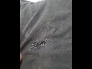 Wank, cum all over shirt