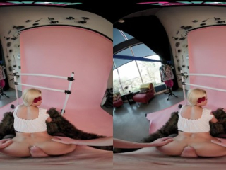 Busty blonde dances for you before riding your cock in VR