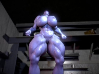 Widowmaker Works Out (Muscle Growth Animation)