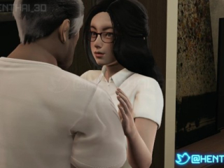 3D เสียงไทย / Thai Voice – Step daughter when the wife is not at home.