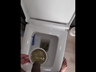 Pissing in cup