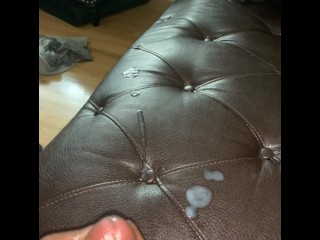 Nutted on my stepmom leather couch