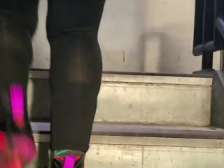 Candid Big Booty Wife in See Through Leggings