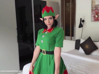 Gift from Christmas Elf – Hot Blowjob and Sex with Cum on Wet Pussy POV