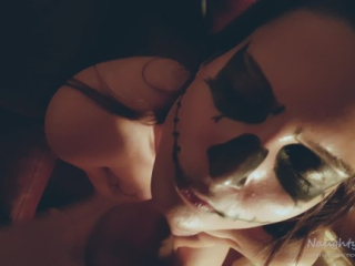 Halloween evening amateur sex hot messy scene