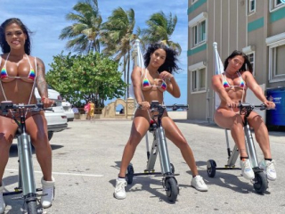 Big Ass Latinas Hot Ride Electric Trikes At Nude Beach Big Ass