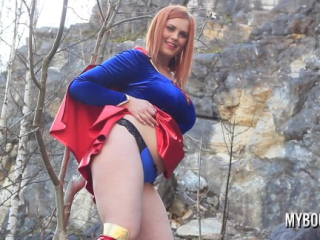 Huge Tits Redhead Alexsis Faye play in Cosplay costume Masturbate and Running