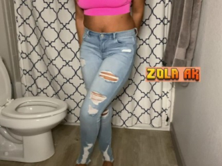 Didn’t feel like using the toilet | ebony jeans wetting