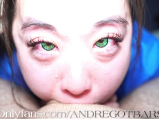 Green Eyes ASIAN NURSE deepthroat crying POV blowjob for her patient! ( sukisukigirl )