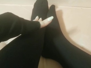 Millie’s feet in black tights stockings ♡