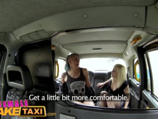 FemaleFakeTaxi Lesbians wrestle in taxi