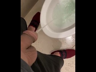 Pee in a public toilet