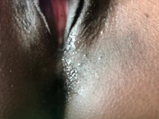 Ebony vibrator orgasm with contractions