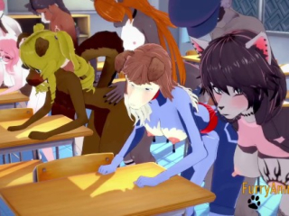 Furry Hentai 3D Yiff – Orgy Furry in a Classroom