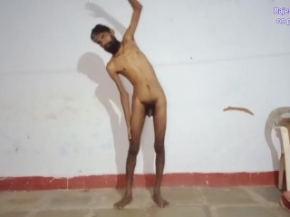 Rajeshplayboy993 exercising video. He has long beard and hairy uncut cock