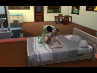 Alien pervert bursts home to the dugout and fucked her Sims4