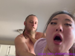 DADDY taking her pussy in the kitchen